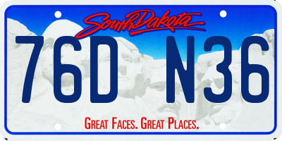 SD license plate 76DN36