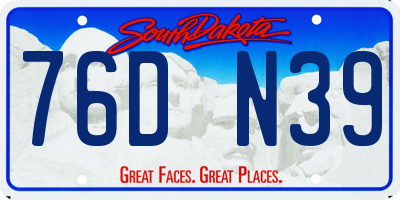 SD license plate 76DN39
