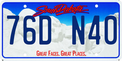 SD license plate 76DN40