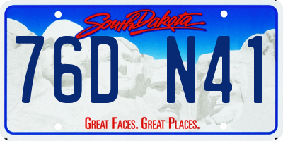 SD license plate 76DN41