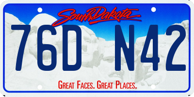 SD license plate 76DN42