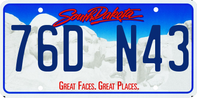 SD license plate 76DN43