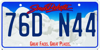 SD license plate 76DN44