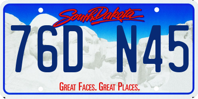 SD license plate 76DN45