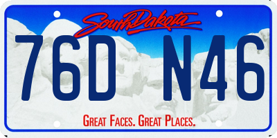 SD license plate 76DN46