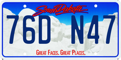 SD license plate 76DN47