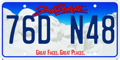 SD license plate 76DN48
