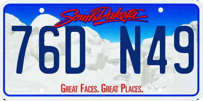 SD license plate 76DN49