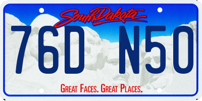 SD license plate 76DN50