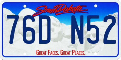 SD license plate 76DN52