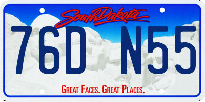 SD license plate 76DN55