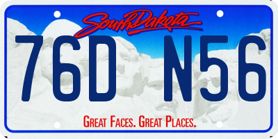 SD license plate 76DN56
