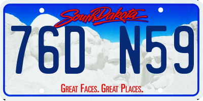 SD license plate 76DN59