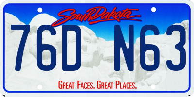 SD license plate 76DN63