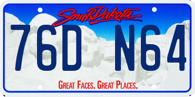 SD license plate 76DN64