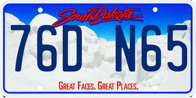 SD license plate 76DN65