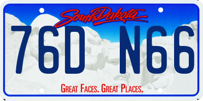 SD license plate 76DN66