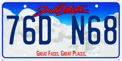 SD license plate 76DN68