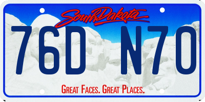 SD license plate 76DN70