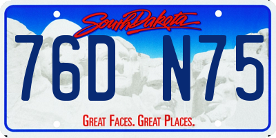 SD license plate 76DN75