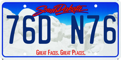 SD license plate 76DN76