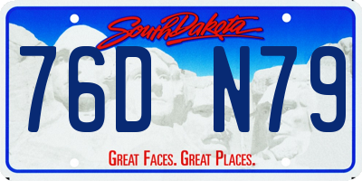 SD license plate 76DN79