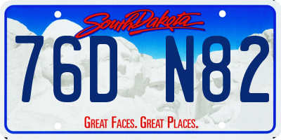 SD license plate 76DN82