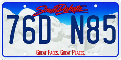 SD license plate 76DN85