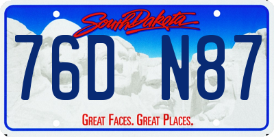 SD license plate 76DN87