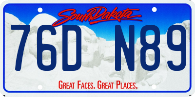 SD license plate 76DN89