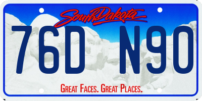 SD license plate 76DN90