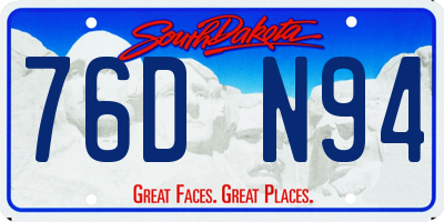 SD license plate 76DN94