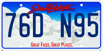 SD license plate 76DN95