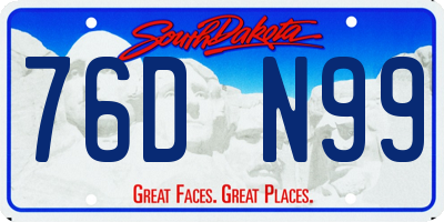 SD license plate 76DN99