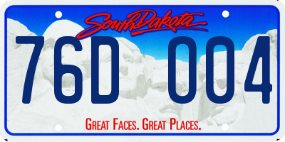 SD license plate 76DO04