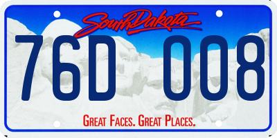 SD license plate 76DO08