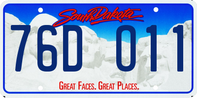 SD license plate 76DO11