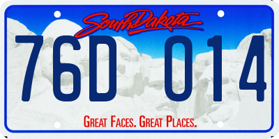 SD license plate 76DO14