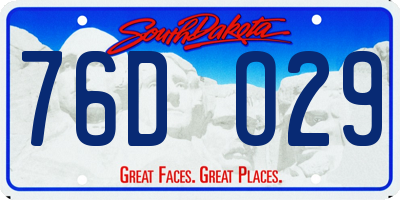 SD license plate 76DO29