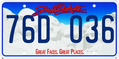 SD license plate 76DO36