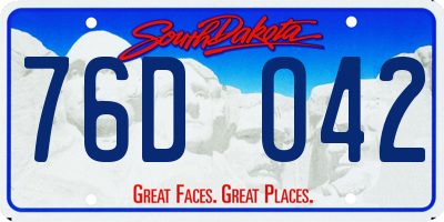 SD license plate 76DO42