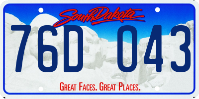 SD license plate 76DO43