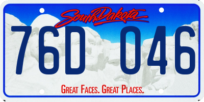 SD license plate 76DO46