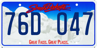 SD license plate 76DO47