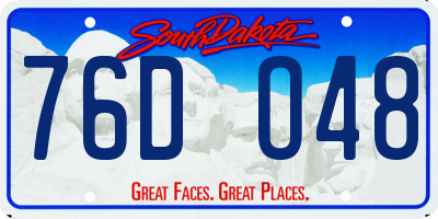 SD license plate 76DO48