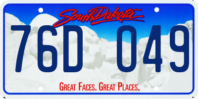 SD license plate 76DO49