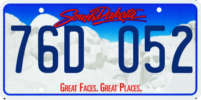 SD license plate 76DO52