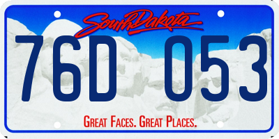 SD license plate 76DO53