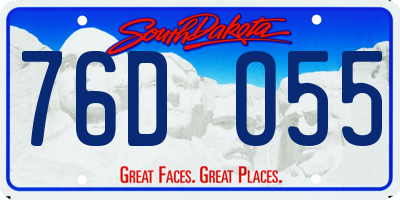 SD license plate 76DO55