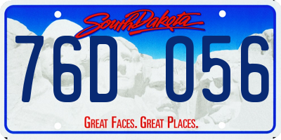 SD license plate 76DO56